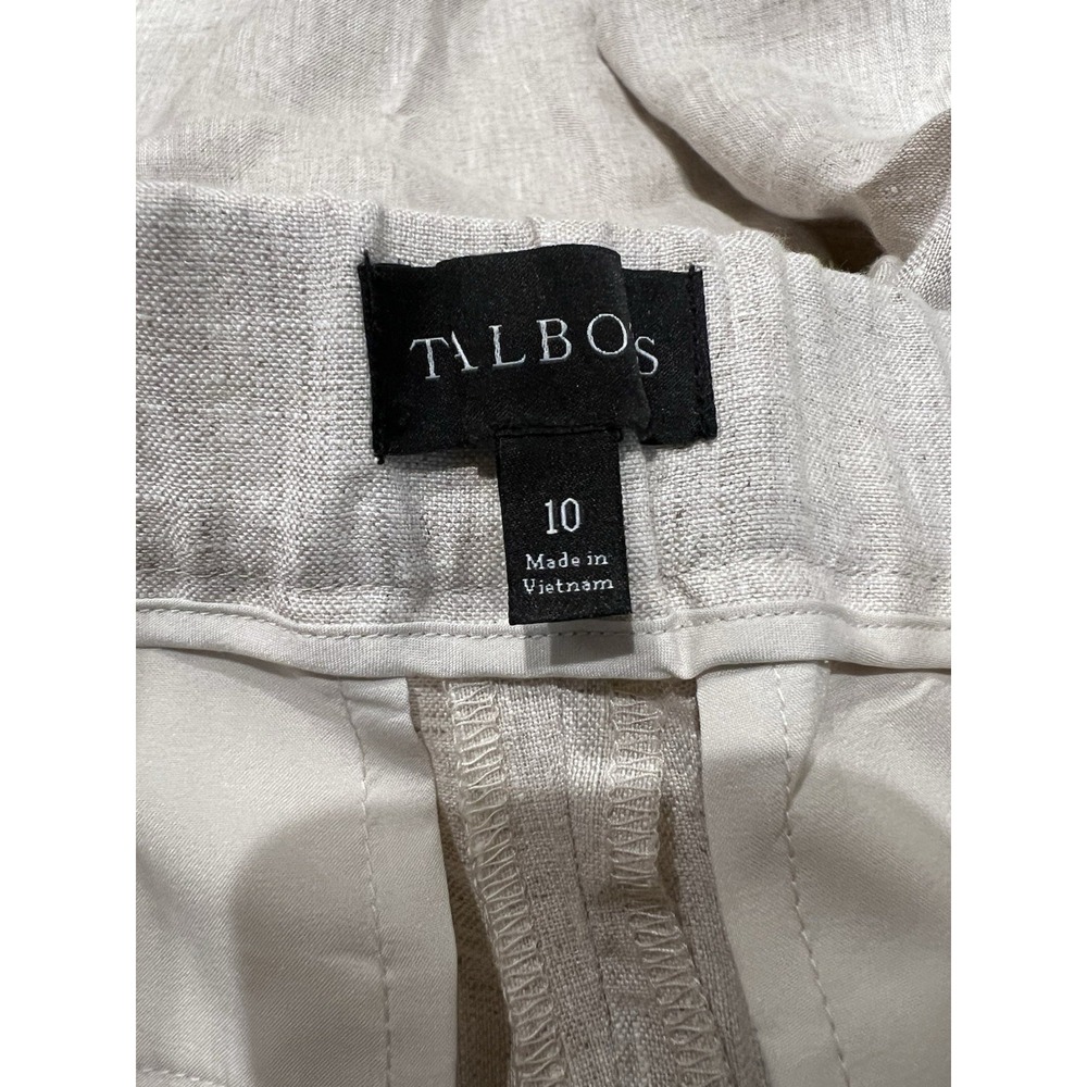Talbots Women's 100% Linen Pants Size 10 Wide Leg Beige‎ Resort Coastal Beach - Picture 3 of 5